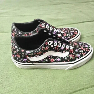 NWOB Vans Black Floral Athletic Shoes